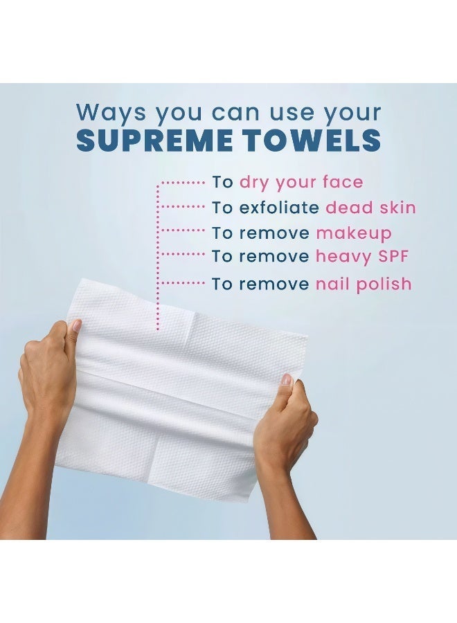 50PCS Disposable Face Towels XL, Soft Biodegradable Facial Towels for Daily Skincare, Cleansing and Makeup Removal - Image 2